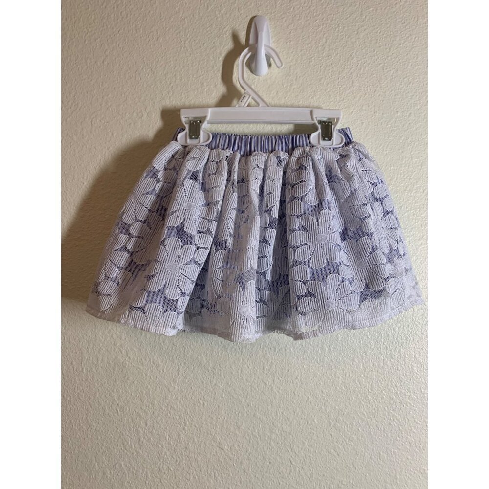 Wonder Nation Reversible Lace Skirt Toddler Girls Size 3T White Blue AC2